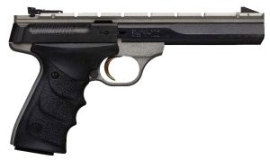Browning 051564490 Buck Mark Contour 22 LR 10+1 5.50" Contoured Barrel, Matte Black Optic Ready/Serrated Steel Slide, Gray Anodized Aluminum Frame, Black Ultragrip RX Grips