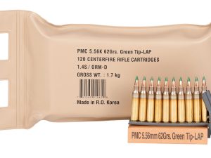 PMC 556(M55)BP X-Tac Battle Pack 5.56x45mmNATO 62gr Light Armor Piercing Green Tip 120 Per Box/5 Case
