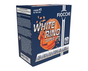 Fiocchi 12WRSL8 Exacta Target White Rino Super Light 12Gauge 2.75" 1 1/8oz 8Shot 25 Per Box/10 Case