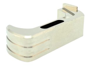Cross Armory CRG5MCSV Mag Catch  Extended Compatible w/Glock Gen4-5 Silver Anodized Aluminum