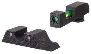 Trijicon 601106 DI Night Sight Set Green Tritium/Fiber Optic/Black Outline Front, Green Tritium Rear, Black Frame, Fits Glock 42/43/43X/48 Excludes MOS