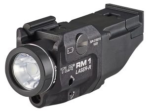 Streamlight 69446 TLR-1 RM w/Laser Black Anodized Aluminum,  500 Lumens White LED Bulb/Red Laser, 210 Meters Beam, Picatinny Rail Mount