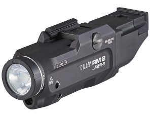 Streamlight 69448 TLR-2 RM w/Laser Black Aluminum, 1,000 Lumens White LED Bulb/Red Laser 297 Meters Beam, Picatinny Rail Mount