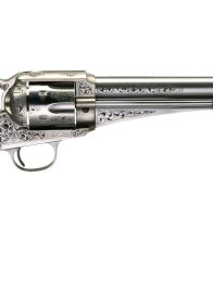 Taylors & Company 550382 1875 Army Outlaw 357 Mag Caliber with 7.50" Barrel, 6rd Capacity Cylinder, Overall White Engraved Finish Steel & Walnut Grip