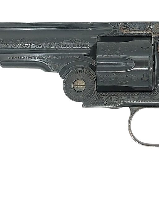 Taylors & Company 550652 Top Break Schofield 44-40 Win Caliber with 7" Barrel, 6rd Capacity Cylinder, Overall Blued Engraved Finish Steel & Walnut Grip