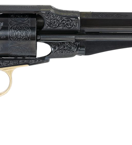Taylors & Company 550761 Remington Conversion LawDawg 45 Colt (LC) Caliber with 8" Barrel, 6rd Capacity Cylinder, Overall Blued Engraved Finish Steel & 2-Piece Ivory Grip