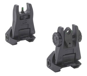 Meprolight USA 404100 FUBS Sight Set Black AR-15 Flip Up Green Tritium Front/Green Tritium Rear