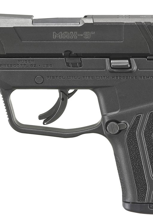 Ruger 3501 Max-9  9mm Luger 10+1 3.20" Black Oxide Alloy Steel Barrel, Black Oxide Optic Ready/Serrated Steel Slide, Black Polymer Frame, Black Polymer Grip, Right Hand