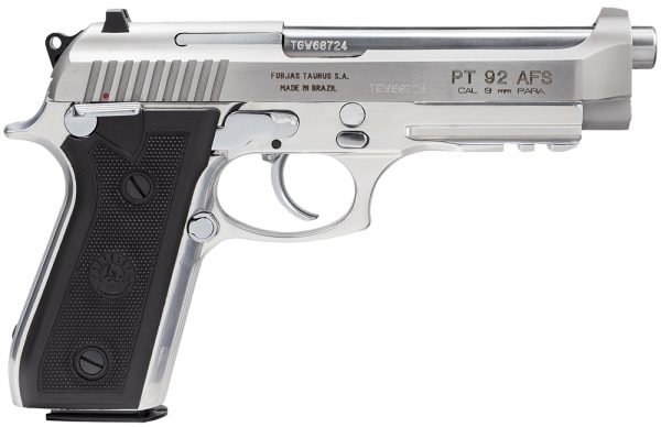 Taurus 1-920159-17 92  Serrated Frame 9mm Luger 17+1 5" Matte Stainless Steel Barrel, Matte Stainless Steel Serrated Slide, Stainless Aluminum Frame w/Picatinny Rail, Black Polymer Grip, Right Hand
