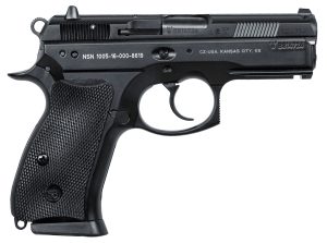 CZ-USA 91199 P-01  Compact Frame 9mm Luger 15+1 3.75" Black Steel Barrel, Black Steel Serrated Slide, Black Polycoat Aluminum Frame w/Beavertail, Black Rubber Grip, Right Hand