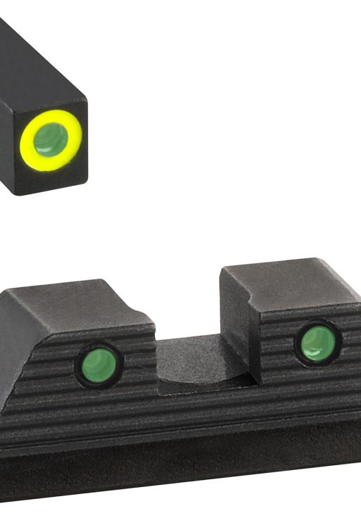 AmeriGlo GL821 Trooper Sight Set for Glock  Green Tritium LumiGreen Outline Front Sight-Green Tritium Black Outline Rear Sight
