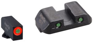 AmeriGlo GL823 Trooper Sight Set for Glock  Green Tritium Orange Outline Front Sight-Green Tritium Black Outline Rear Sight