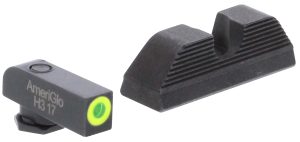 AmeriGlo GL354 Protector Sight Set for Glock  Green Tritium LumiGreen Outline Front Sight-Black Serrated Rear Sight