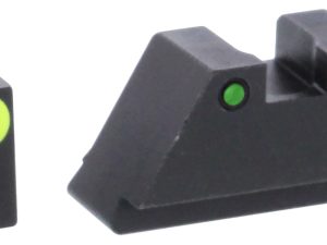 AmeriGlo GL252 Optic Compatible Sight Set for Glock  XL Tall Green Tritium LumiGreen Outline Front Sight-Green Tritium Black Outline Rear Sight