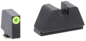 AmeriGlo GL681 Optic Compatible Sight Set for Glock  2XL Tall Green Tritium LumiGreen Outline Front Sight-Black Rear Sight