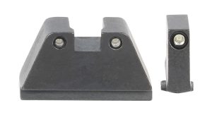 AmeriGlo GL814 Optic Compatible Sight Set for Glock  2XL Tall Green Tritium Black Outline Front Sight-Green Tritium Black Outline Rear Sight