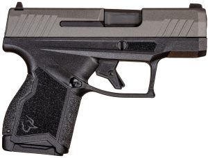 Taurus 1-GX4M93C GX4 Micro-Compact 9mm Luger Caliber with 3.06" Barrel, 11+1 Capacity, Black Finish Frame, Serrated Tungsten Gray Cerakote Steel Slide &  Interchangeable Backstrap Grip Includes 2 Mags