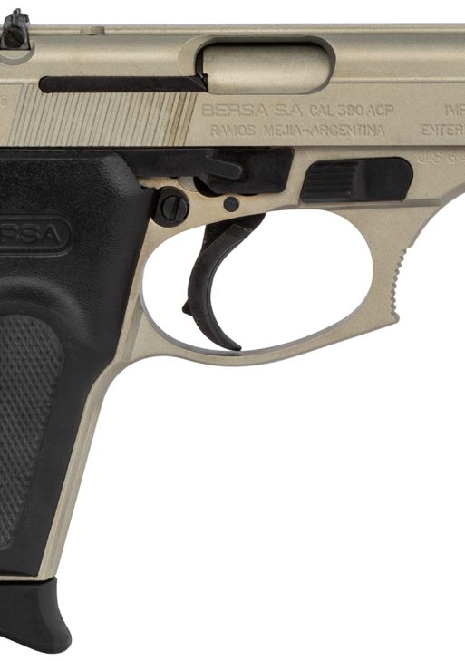 Bersa T380NKL8 Thunder  Micro-Compact Frame 380 ACP 8+1, 3.50" Satin Nickel Steel Barrel, Serrated Steel Slide & Aluminum Frame