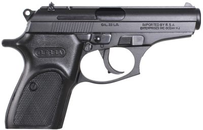 Bersa T22M Thunder  Micro-Compact Frame 22 LR 10+1, 3.50" Black Steel Barrel, Matte Black Serrated Slide, Matte Black Aluminum Frame w/Beavertail