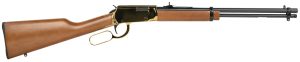 Rossi RL22181WD-GLD1 Rio Bravo  22 LR 15+1 18" Polished Black Barrel, Gold Metal Rec, Hardwood Furniture