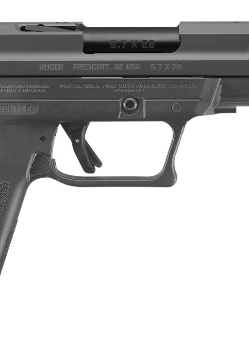 Ruger 16403 Ruger-5.7 Pro 5.7x28mm 20+1 4.94" Black Nitride Alloy Steel Barrel, Black Oxide Optic Cut/Serrated Steel Slide, Black Polymer Frame w/Picatinny Rail, Black Polymer Grip, Right Hand