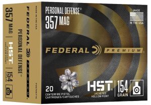 Federal P357HST1S Premium Personal Defense 357Mag 154gr HST Jacketed Hollow Point 20 Per Box/10 Case