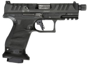 Walther Arms 2858151 PDP Compact Pro 9mm Luger 4.60" 10+1 Threaded Barrel Flared Magwell Black Steel Slide with Front Serrations & Optics Cut Performance Duty Textured Black Polymer Grip