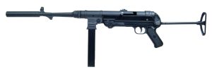 Mauser Rimfire 4400009CA MP-40 Carbine 22 LR 10+1 16.30" Barrel w/Faux Suppressor, Steel Receiver, Black Metal Finish, Adjustable Rear Sight, Underfolding Black Stock