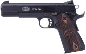Mauser Rimfire 4110602 1911  22 LR 10+1 5" Black Steel Barrel, Black Serrated Slide, Black Aluminum Frame w/Beavertail, Walnut Grip, Ambidextrous