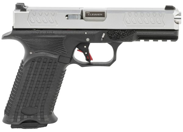 Bul Armory AXEFSCLEVSLV9US Axe Cleaver 9mm Luger 17+1 4.49" Barrel, Polymer Frame w/Picatinny Acc. Rail, Stainless Steel Slide,  Aggressive Textured Polymer Grip