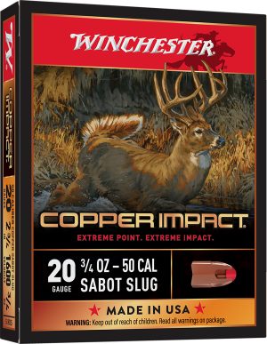 Winchester Ammo X20CLF Copper Impact  20Gauge 2.75" 3/4oz Sabot Slug Shot 5 Per Box/20 Case