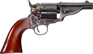 Taylors & Company 550958 The Hickok Open-Top 38 Special Caliber with 3.50" Blued Finish Barrel, 6rd Capacity Blued Finish Cylinder, Color Case Hardened Finish Steel Frame & Walnut Army Size Grip
