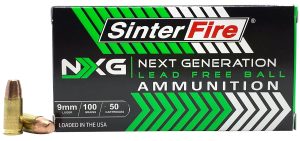SinterFire Inc SF9100NXG Next Generation (NXG)  9mmLuger 100gr Lead Free Ball 50 Per Box/20 Case