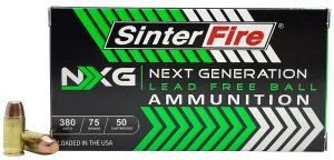 SinterFire Inc SF38075NXG Next Generation (NXG)  380ACP 75gr Lead Free Ball 50 Per Box/20 Case