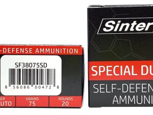 SinterFire Inc SF38075SD Special Duty (SD)  380ACP 75gr Lead Free Frangible Hollow Point 20 Per Box/10 Case