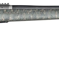 Christensen Arms 8010800107 Summit TI  Full Size 6.5 PRC 3+1, 24" Natural Titanium Steel Threaded Barrel, Natural Titanium Aluminum Receiver, Green w/Black/Tan Webbing Fixed Thumbhole Stock