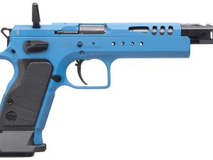 Tanfoglio IFG TFDOM9 Domina  9mm Luger Caliber with 5.20" Barrel, 17+1 or 19+1 Capacity, Overall Blue Finish Steel, Beavertail Frame, Ported Slide & Black Polymer Grip