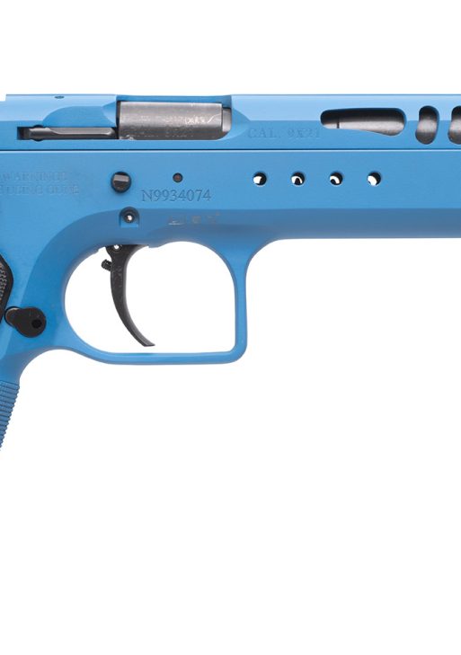 Tanfoglio IFG TFDOM9 Domina  9mm Luger Caliber with 5.20" Barrel, 17+1 or 19+1 Capacity, Overall Blue Finish Steel, Beavertail Frame, Ported Slide & Black Polymer Grip