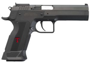 Tanfoglio IFG TFSTOCK3P9 Stock III  Full Size 9mm Luger 16+1, 4.44" Black Polygonal Rifled Barrel, Black Serrated Slide, Black Polymer Frame w/Beavertail, Black Polymer Grip