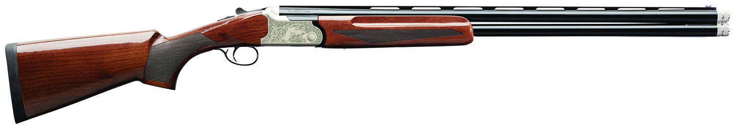 Charles Daly 930331 202A  Compact 20 Gauge Break Open 3" 2rd 26" Blued Over/Under Vent Rib Barrel, Engraved Silver Aluminum Receiver, Fixed Walnut Stock, Right Hand