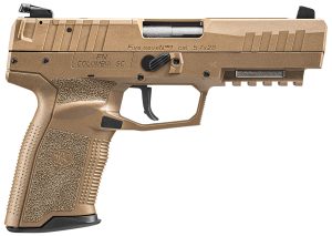 FN 66101275 Five-seveN MRD 5.7x28mm  4.80" Barrel 20+1, Flat Dark Earth Polymer Frame With Mounting Rail & Serrated Trigger Guard, Optic Cut FDE Steel Slide, No Manual Safety, Optics Ready