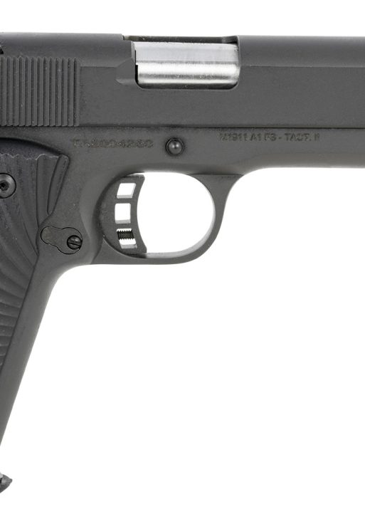 Taylors & Company 230056 1911 Tactical Full Size 10mm Auto 8+1, 5" Stainless Steel Barrel, Black Parkerized Serrated Slide, Black Parkerized Steel Frame w/Beavertail, Black/Gray G10 Grip