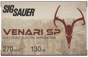 Sig Sauer V270SP13020 Venari  270Win 130gr Soft Point 20 Per Box/10 Case