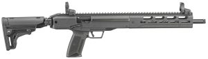 Ruger 19302 LC Carbine  5.7x28mm 10+1 16.25" Nitride Fluted Barrel, Black Hard Coat Anodized Finish, M-LOK Handguard, OEM Flip Up Sights, Synthetic Folding Adjustable Stock, Black Polymer Grip