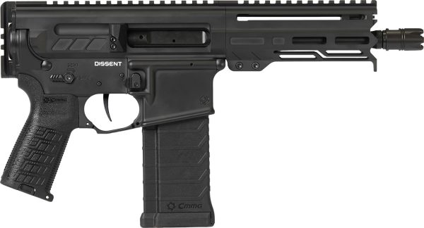 CMMG 54AA847AB Dissent  5.7x28mm 32+1 6.50", Black Cerakote Rec, OEM Grip, Picatinny Buffer Adapter, Zeroed Drop-In Single Stage Trigger