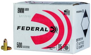 Federal C9115A500 Champion Training 9mmLuger 115gr Full Metal Jacket 500rds *Bulk Package