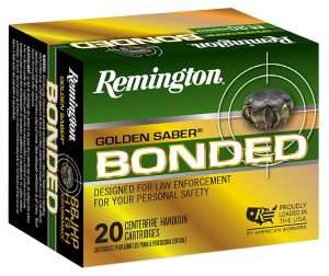 Remington Ammunition R21368 Golden Saber Bonded  10mmAuto 180gr Bonded Brass Jacketed Hollow Point 20 Per Box/25 Case