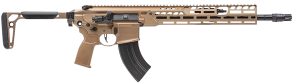 Sig Sauer RMCX762R16BLT MCX Spear LT 7.62x39mm 16" 28+1, Coyote, OEM Grip/Folding Stock, Rocksett Sig QD Suppressor Ready Flash Hider, Adj. Gas Block