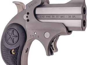 Bond Arms BARHR Rawhide  38 Special/357 Mag 2 Shot 2.50" Rough Matte Stainless Steel Barrel & Frame, Black Rubber Grips