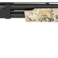 Mossberg 54321 500  20 Gauge 5+1 24" Vent Rib Barrel, Black Parkerized Barrel/Receiver, Realtree Max-4 Flex Stock, Fiber Optic Sight, Manual Safety